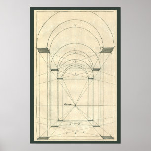 Vintage Architecture, Renaissance Arch Perspective Poster