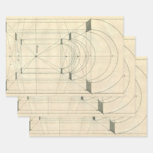 Vintage Architecture, Renaissance Arch Perspective Wrapping Paper Sheet