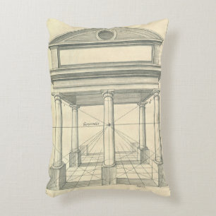 Vintage Architecture, Roman Portico with Columns Decorative Cushion