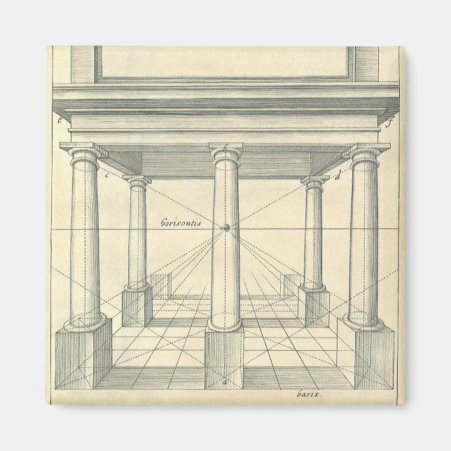 Vintage Architecture, Roman Portico with Columns Magnet (Front)