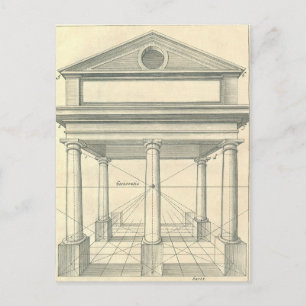 Vintage Architecture, Roman Portico with Columns Postcard