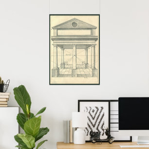 Vintage Architecture, Roman Portico with Columns Poster