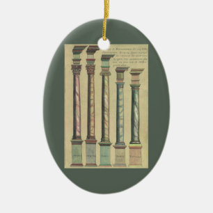 Vintage Architecture, the 5 Architectural Orders Ceramic Tree Decoration