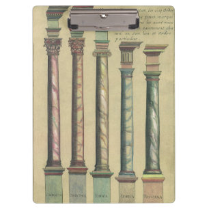 Vintage Architecture, the 5 Architectural Orders Clipboard
