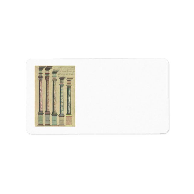Vintage Architecture, the 5 Architectural Orders Label (Front)