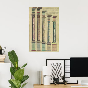 Vintage Architecture, the 5 Architectural Orders Poster