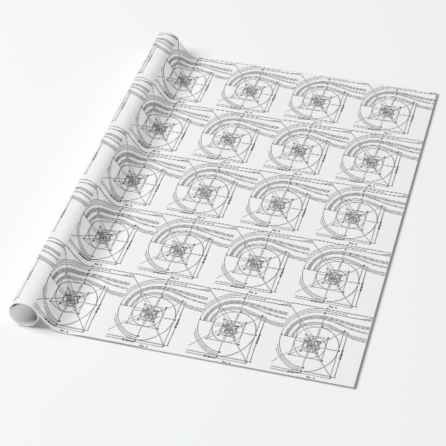 Vintage architecture wrapping paper (Unrolled)