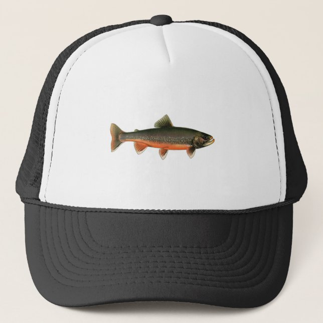 Vintage Arctic Char Illustration - Breeding Male Trucker Hat (Front)