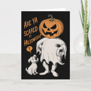 Vintage Are You Scared on Halloween Funny Holiday Card