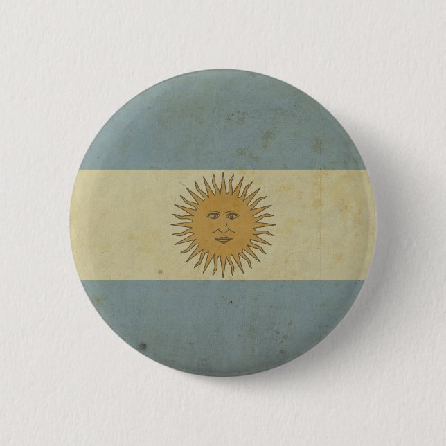 Vintage Argentina Flag 6 Cm Round Badge (Front)