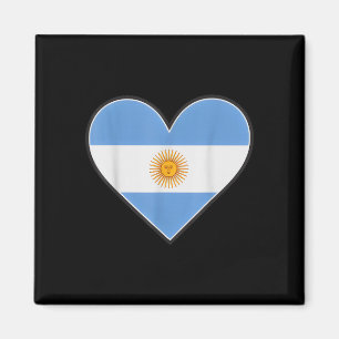 Vintage argentina heart country pride cheer flag magnet