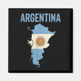 Vintage argentina map country flag vacay cheer magnet