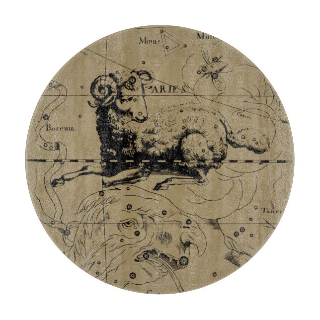 Vintage Aries Constellation Map Hevelius 1690 Cutting Board (Front)