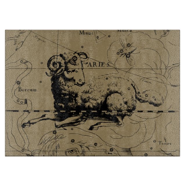Vintage Aries Constellation Map Hevelius 1690 Cutting Board (Front)
