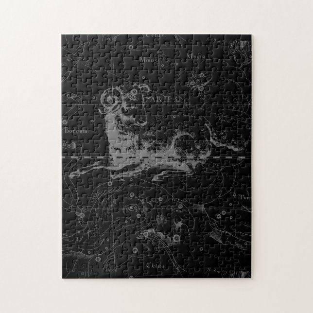 Vintage Aries Sign Constellation Hevelius 1690 Jigsaw Puzzle (Vertical)