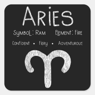 Vintage Aries Zodiac Sign Gift for Astrology Lover Square Sticker