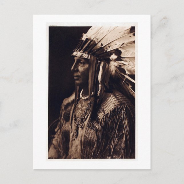 Vintage Arikara Chief Postcard (Front)