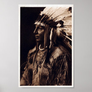 Vintage Arikara Chief White Shield Poster