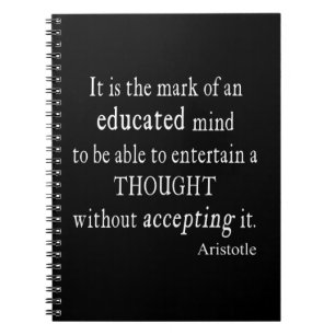 Vintage Aristotle Educated Mind Thought Quote Notebook