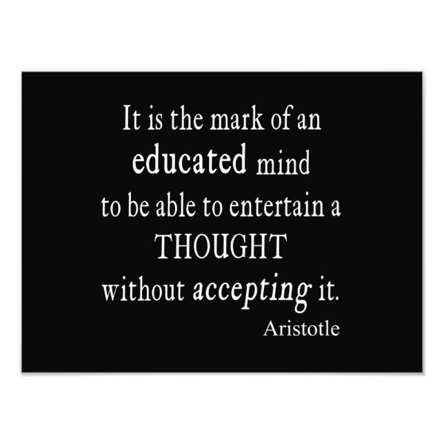 Vintage Aristotle Educated Mind Thought Quote Photo Print (Front)