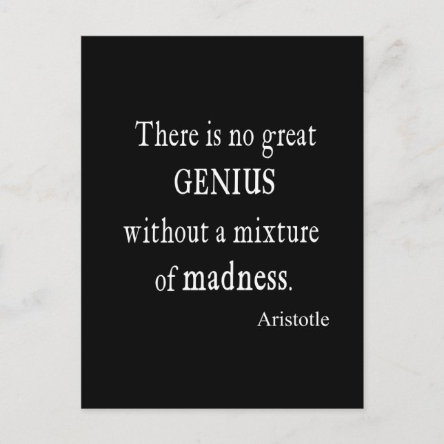 Vintage Aristotle Great Genius Madness Postcard (Front)
