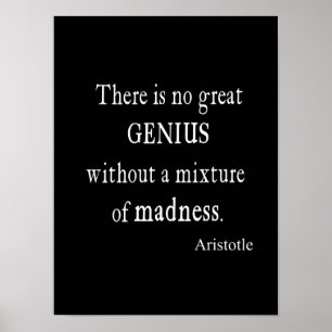 Vintage Aristotle Great Genius Madness Poster