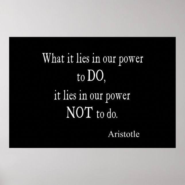 Vintage Aristotle Power Inspirational Quote Poster (Front)