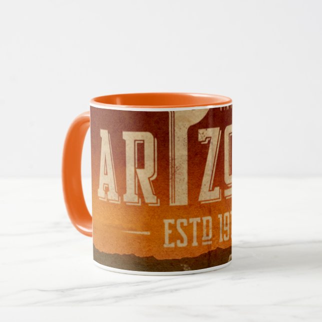 Vintage Arizona cactus retro coffee mug (Front Left)