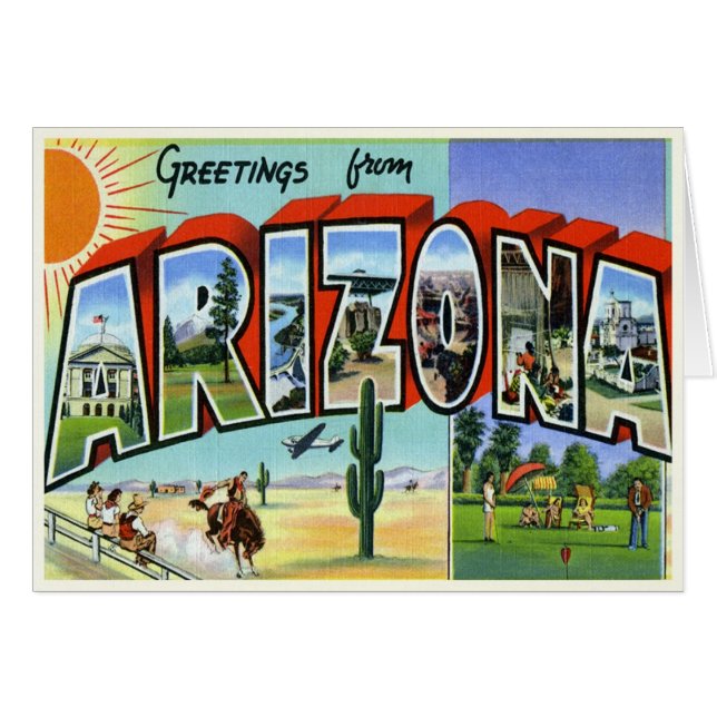 Vintage Arizona Card (Front Horizontal)