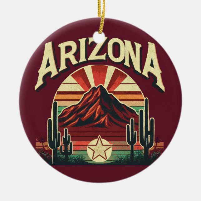 Vintage Arizona Ceramic Tree Decoration (Front)