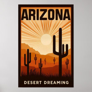 Vintage Arizona Desert Dreaming Poster
