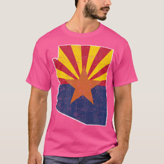 Vintage Arizona Flag Grand Canyon Saguaro Retro Me T-Shirt