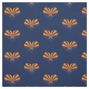 Vintage Arizona Flag Hearts Fabric