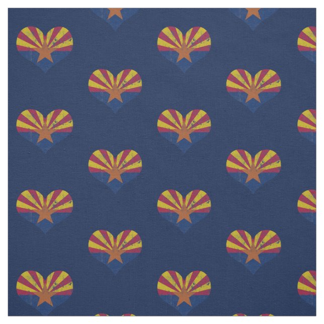 Vintage Arizona Flag Hearts Fabric (Swatch)