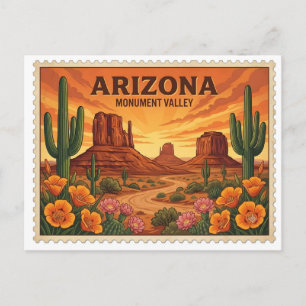 Vintage Arizona Monument Valley Desert Travel Postcard