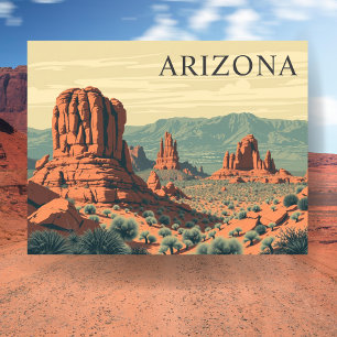 Vintage Arizona Red Rocks Travel Postcard