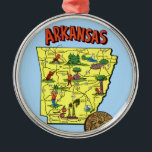 Vintage Arkansas Map Ornament<br><div class="desc">A vintage illustrated map of the State of Arkansas repurposed!</div>