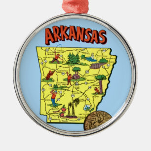 Vintage Arkansas Map Ornament