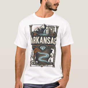 Vintage Arkansas State Pride Diamond & River Art T-Shirt