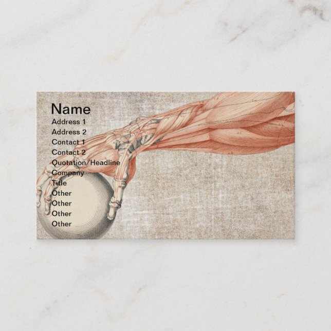 Vintage Arm Muscles Business Card (Front)
