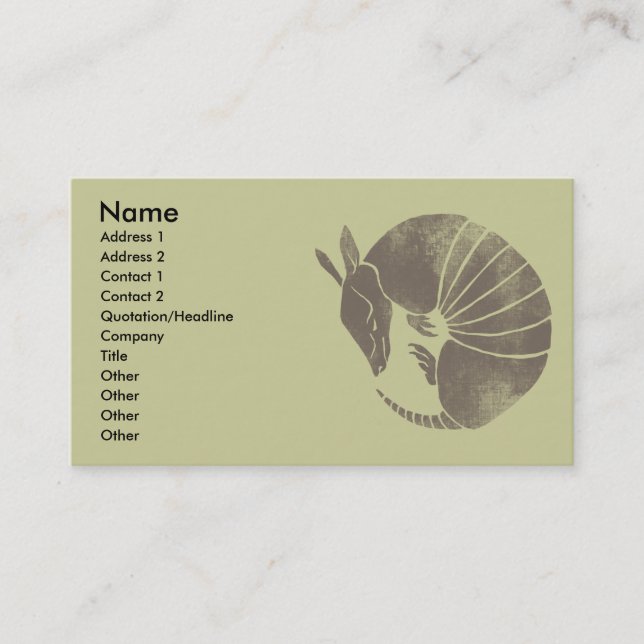 Vintage Armadillo Business Card (Front)