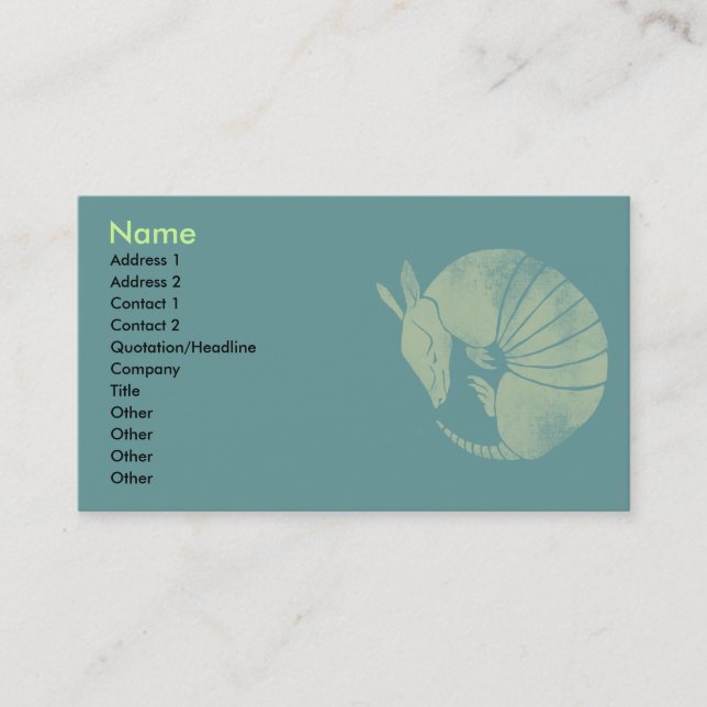 Vintage Armadillo Business Card (Front)