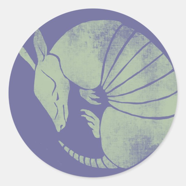 Vintage Armadillo Classic Round Sticker (Front)