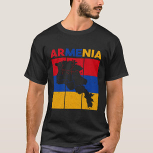 Vintage Armenia Map Armenia Flag Armenian Mens Wom T-Shirt