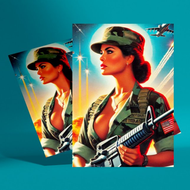 Vintage Army Woman Postcard (Creator Uploaded)