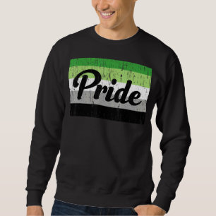 Vintage Aromantic Gay Pride Rainbow Word Design Sweatshirt