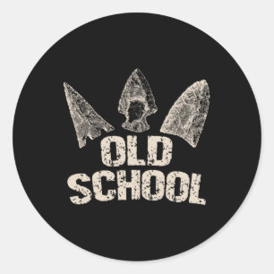 Vintage Arrowhead Hunting Old School Archery Arrow Classic Round Sticker