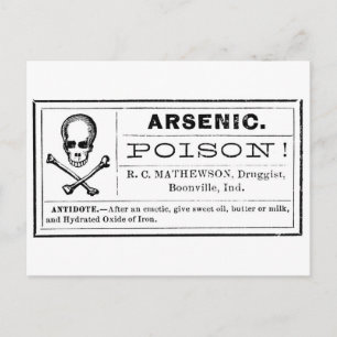 Vintage Arsenic Poison Label Postcard