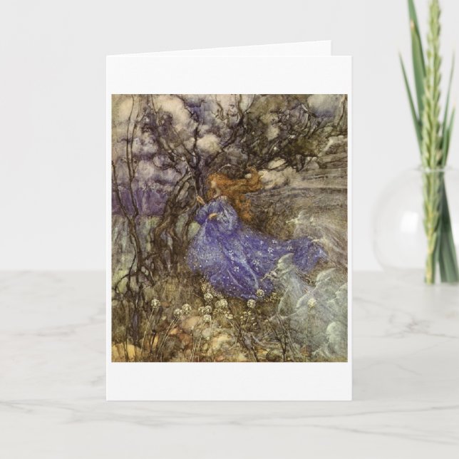 Vintage Art - A Fairy in Blue, Card (Front)