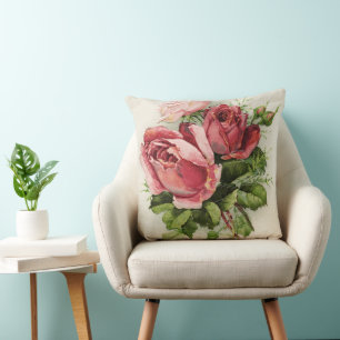 Vintage Art Antique Roses Cushion